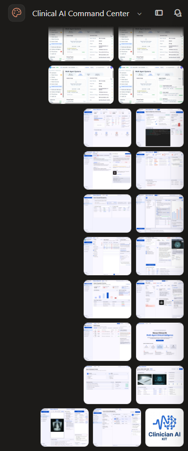 Column of Claude Design screen artifacts used as few-shot examples for the high-fidelity prototype.